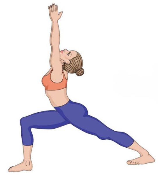 Virabhadrasana 1 posture du guerrier 1