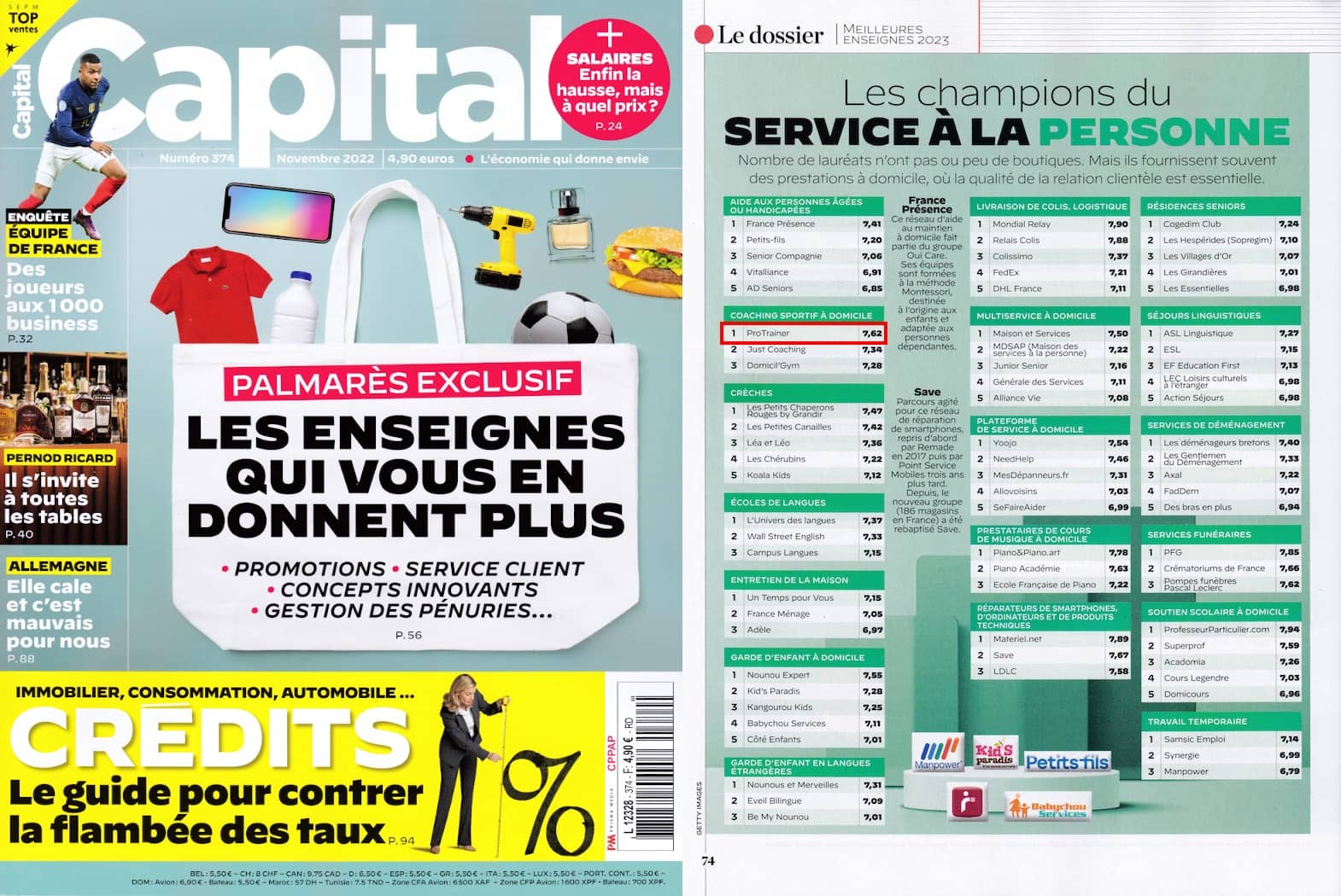 Palmarès des meilleures enseignes 2023